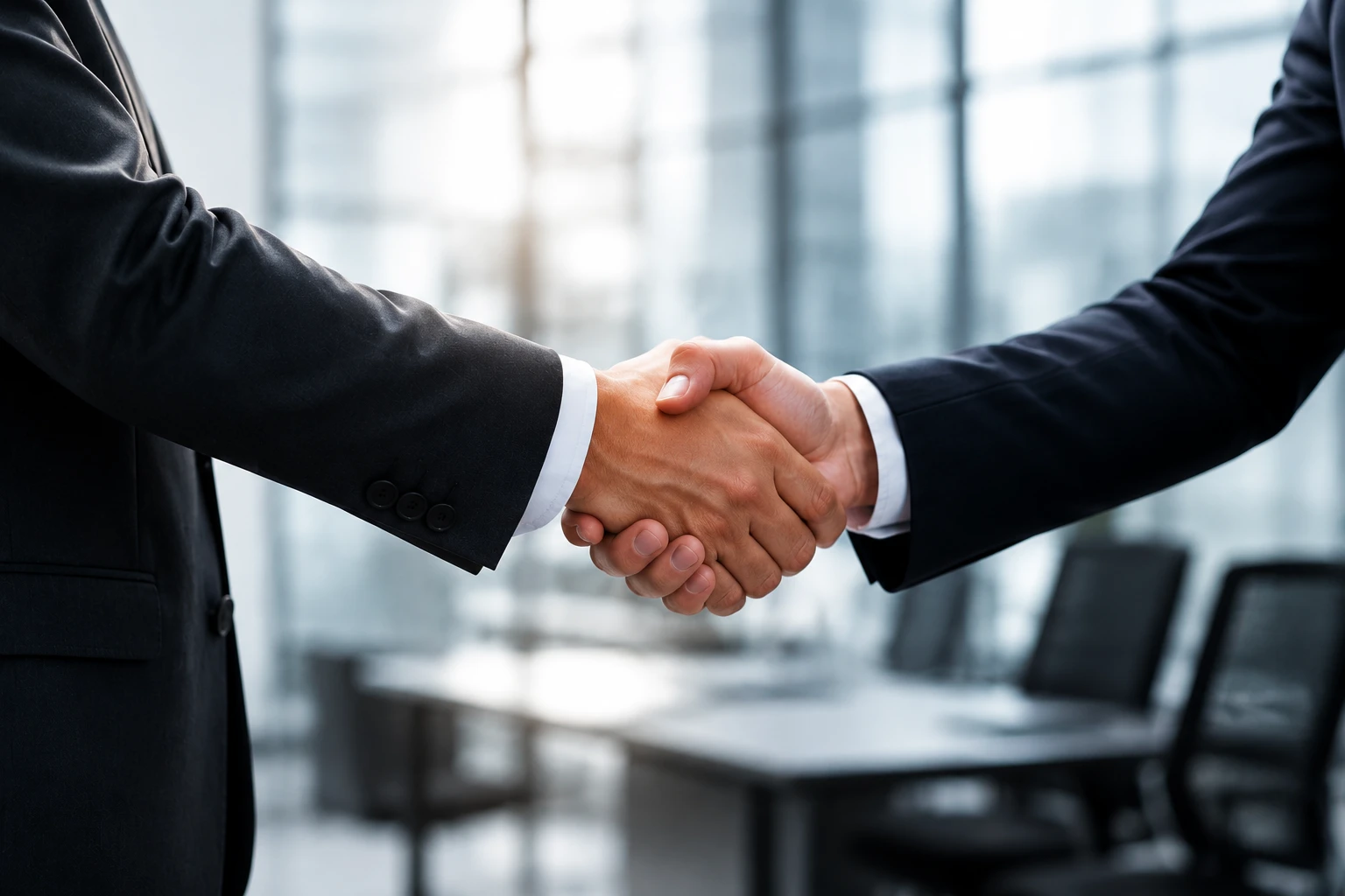 Business partnership handshake