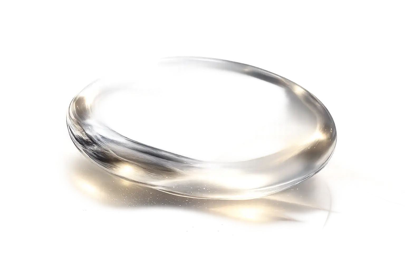 Smart Vision transparent optical lens with golden reflections